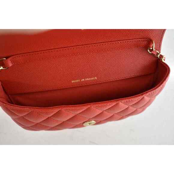Chanel 22C Red Caviar Classic Glasses Case On Chain Clutch CC Shoulder Crossbody - Picture 12 of 12